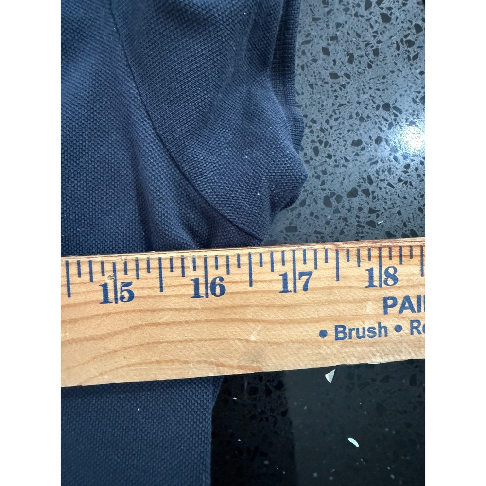 Burberry Brit Womens Navy Blue Puff Sleeve Polo Shirt Peter Pan Collar Size S - Picture 9 of 11